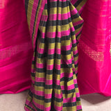 Charita Gold Grid Kanchipuram Silk Saree - Black