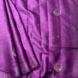 Tussar mukaish work saree