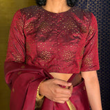 Sparkler Sequin Silk Blouse - Ruby
