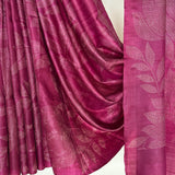 Veena Foliage Tussar Saree - Violet