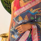 Ponduru Khadi Handwoven Saree - Grey