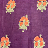 Veena Plaid Flowers Tussar Saree - Violet