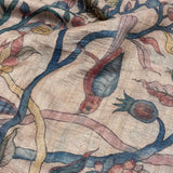 Forest Raga Tussar Kalamkari Saree - Beige