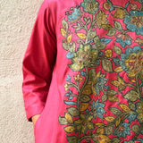 Kalamkari Applique Silk Kurta Set