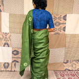 Jhaalar Zinnia Tussar Silk Saree - Green
