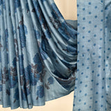 Veena Floral Monotone Tussar Saree - Blue