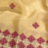 Tuhina Yellow Kutch Embroidery Organza Saree