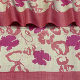 Veena Painted Petals Tussar Saree - Cream and Pink