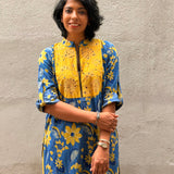 Blue Floral Applique Top