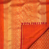 Nihira Terraced Fields Kanchipuram Silk Saree - Orange