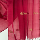Madhura Paperflowers Kanchi Organza Saree - Red and Mocha