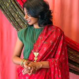Fiza Petal Chiffon Saree - Rose