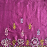 Water Lily Embroidered Tussar Silk Saree - Mustard