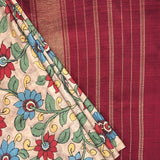 Kalpataru Wildflower Kalamkari Silk Saree - Maroon