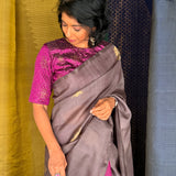 Madhura Paperflowers Kanchi Organza Saree - Mauve and Violet