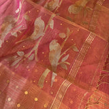 Metallic handwoven organza saree