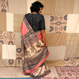 Veena Daylily Tussar Silk Saree - Pink