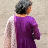 Purple chiffon kurta set