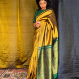 Sumangala Haathee Kanchi Silk Saree - Gold