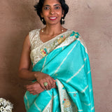 Hand embroidered shibori tussar saree