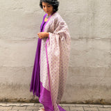 Purple chiffon kurta set