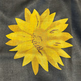 Veena Sunflower Tussar Saree - Black and Yellow