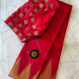 Red Temple Design Kanchipuram silk saree
