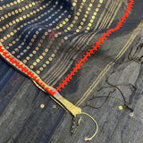 Metallic kutch embroidered organza saree