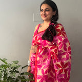 Nisha Parijath Organza Saree - Pink