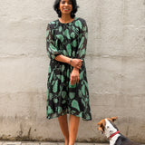 Pleated Chiffon Dress