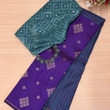 Ranya Kasa Kasa Kattam Kanchi Silk Saree - Purple