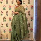 Sequinned matka organza saree