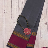 Kimaya plain rudraksh border silk saree
