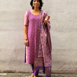 Berry Blush Kutch Embroidered Tussar Kurta Set