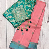 Kimaya swan and paisley silk saree