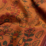 Kalpataru honey coloured Kalamkari silk saree