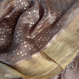 Metallic zari striped organza saree