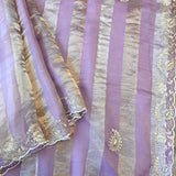 Organza pitai work saree