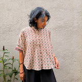 Kaleidoscope Fraction Kanchi Cotton Shirt - Beige