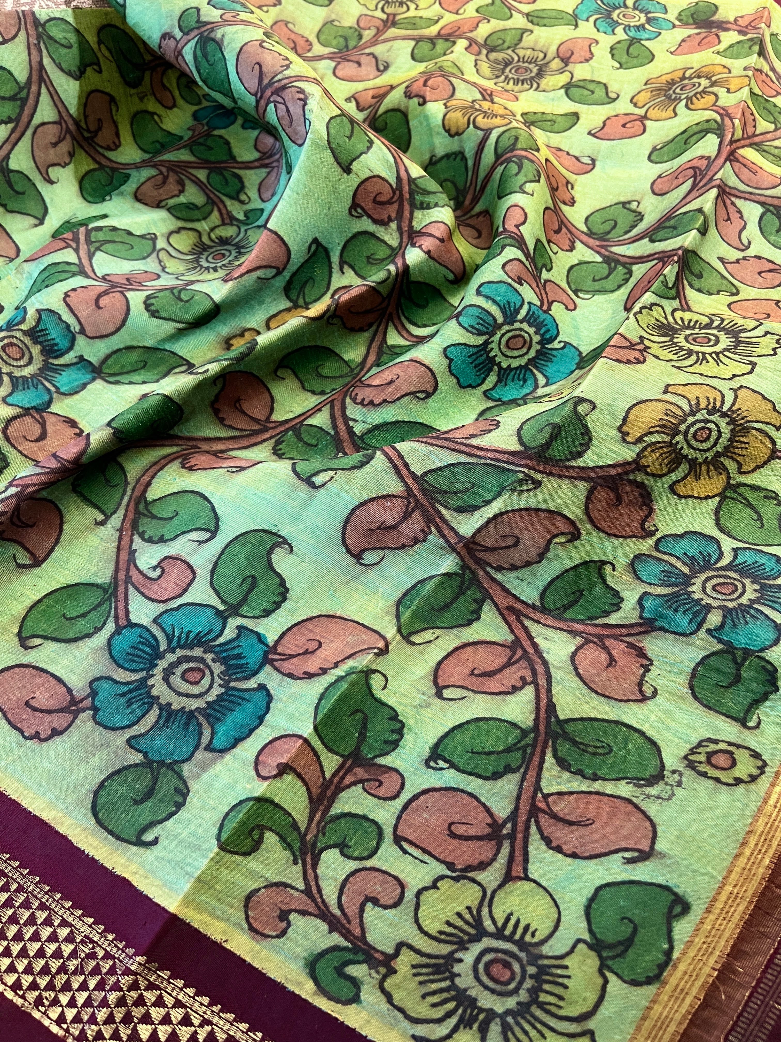 Kalamkari korvai silk dupatta