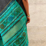Kalpataru Floral Hand Painted Kalamkari Silk Saree
