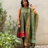 Kaleidoscope Montage Kanchi Cotton Dress - Olive