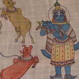 Kalpataru Kamadhenu Kalamkari Silk Saree - Grey