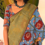 Mishrita Organza Flip Saree - Green