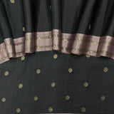 Kalpataru Twin Border Floral Kalamkari Saree - Black and Pink