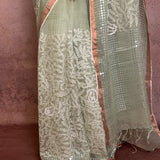 Organza chikankari saree