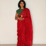 Fiza Petal Chiffon Saree - Rose