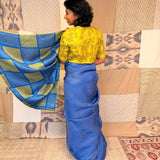 Mishrita Organza Flip Saree - Cobalt