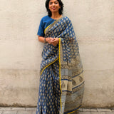 Mishrita Blue Printed Kota Saree