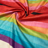 Veena Rainbow Tussar Saree - White